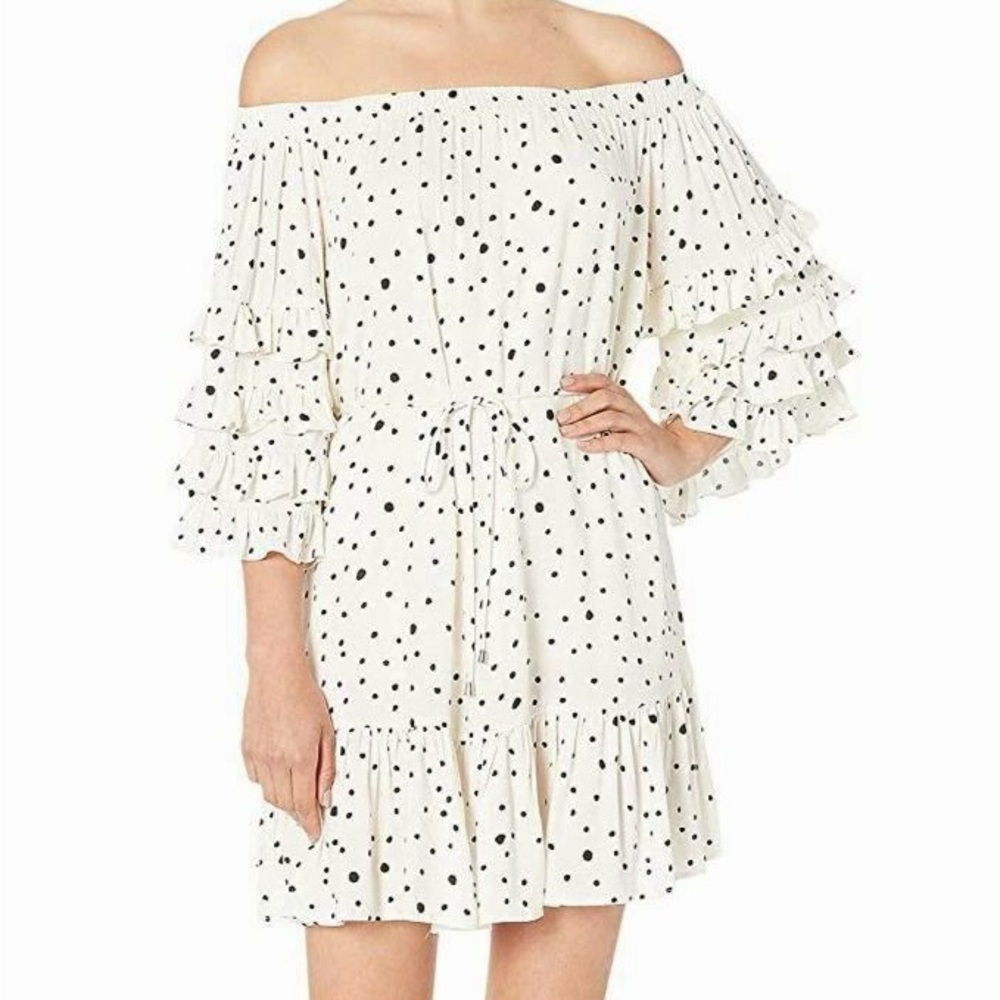 Nordstrom Fate Off Shoulder Polka Dot Ruffle Dress